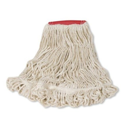 Rubbermaid Commercial 5 in Looped-End Wet Mop, Red/White, Cotton/Synthetic, PK6 FGD25306WH00